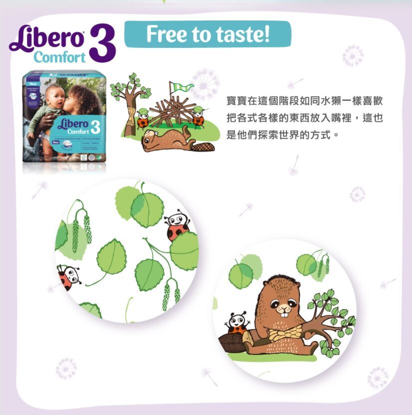 麗貝樂 Libero｜Comfort｜嬰兒黏貼型紙尿褲／尿布 (3號) S 30片x6包／箱