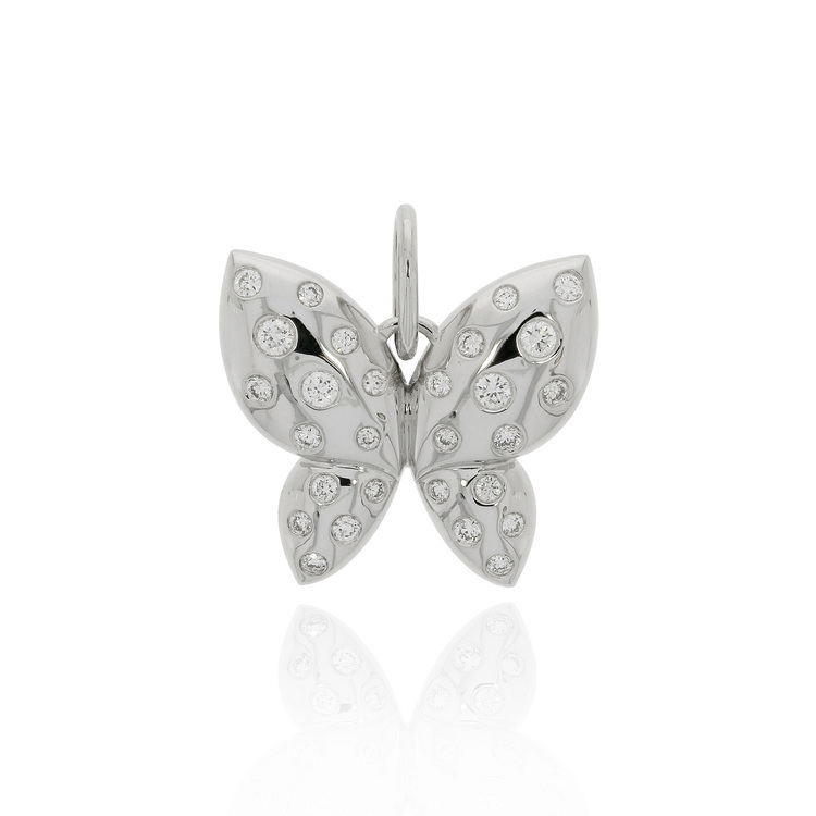 鑽石立體蝴蝶吊墜