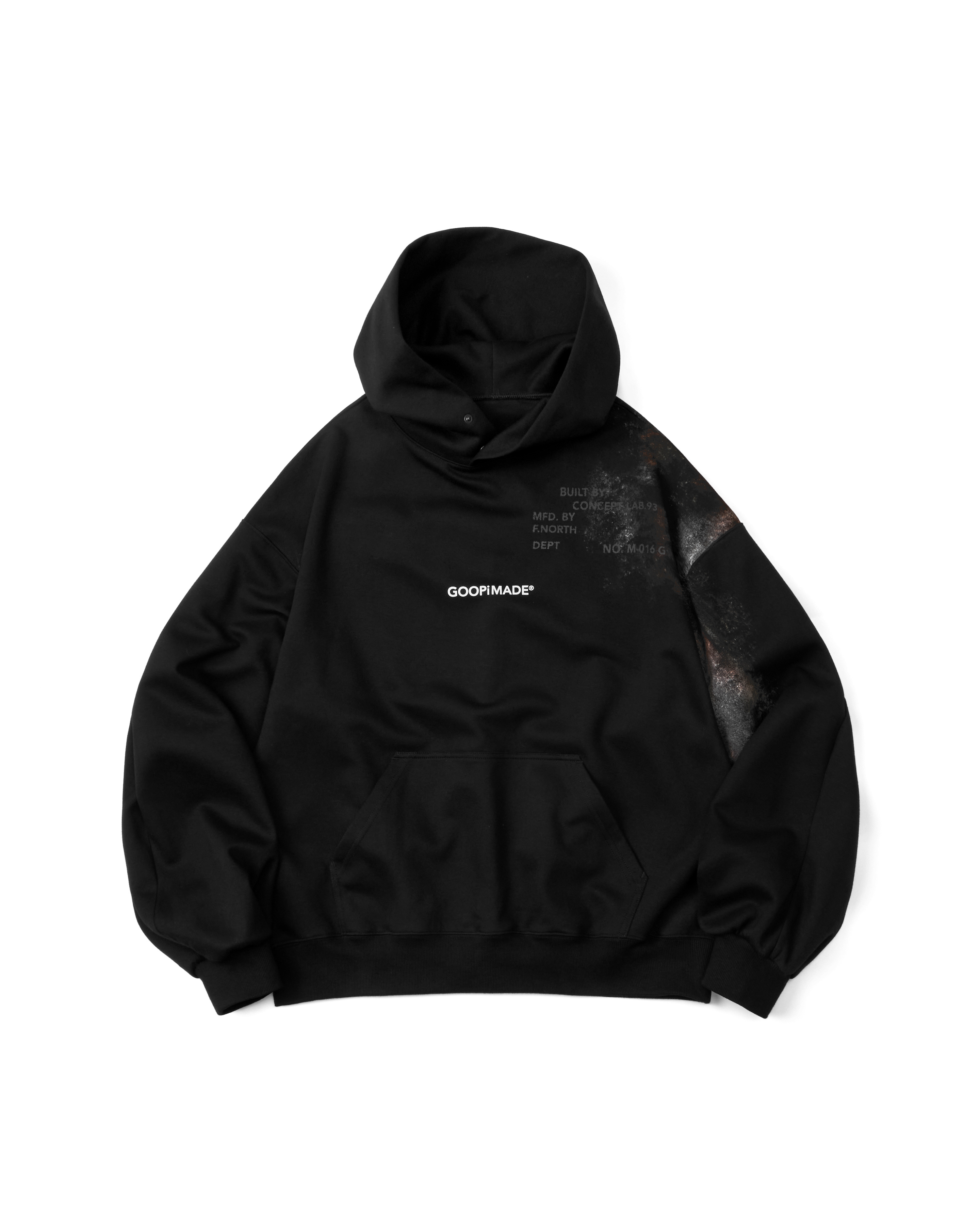 GOOPiMADE H39-SP Distressed Logo Hoodie - Shadow