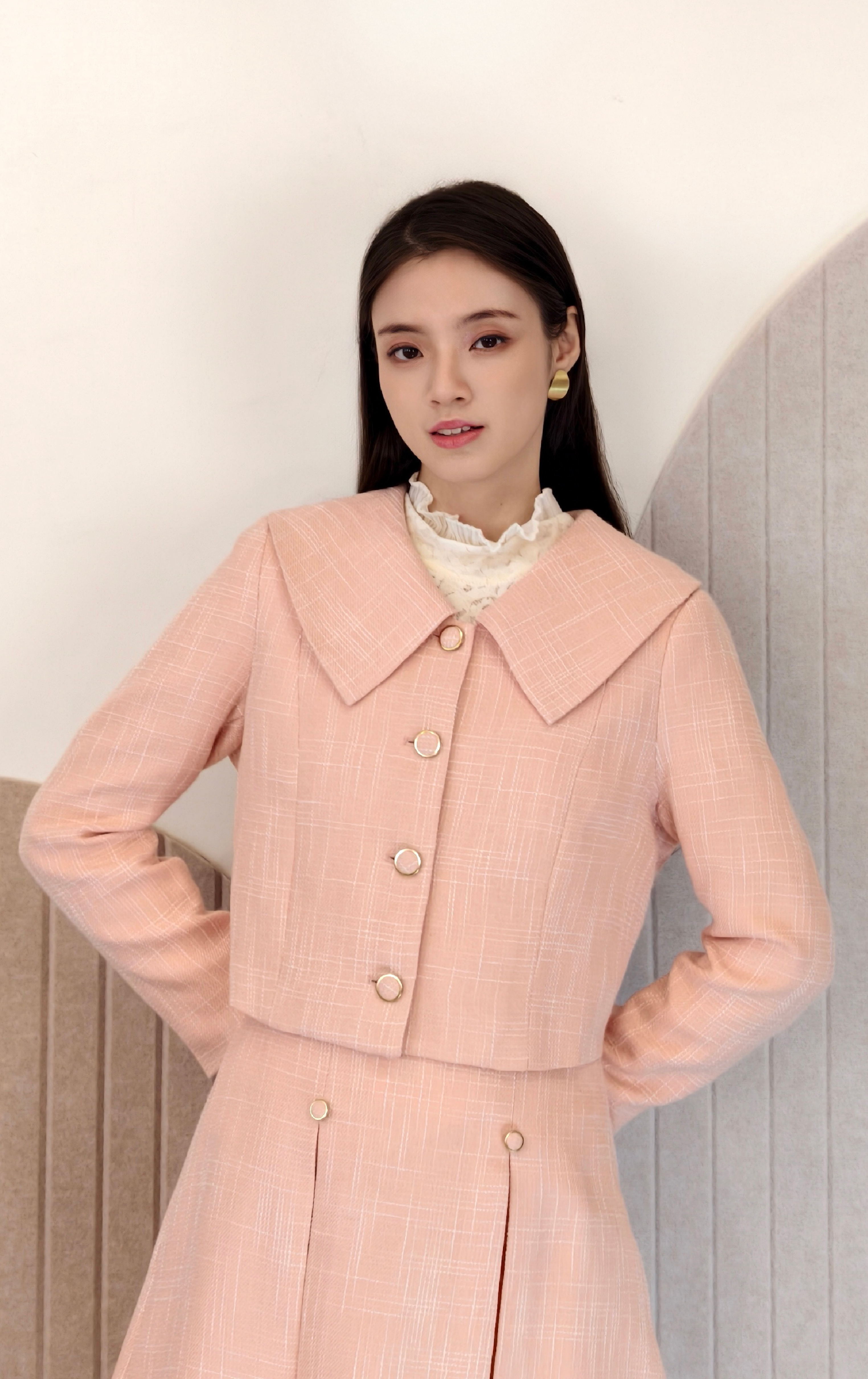 翻領鈕扣外套 JK0930