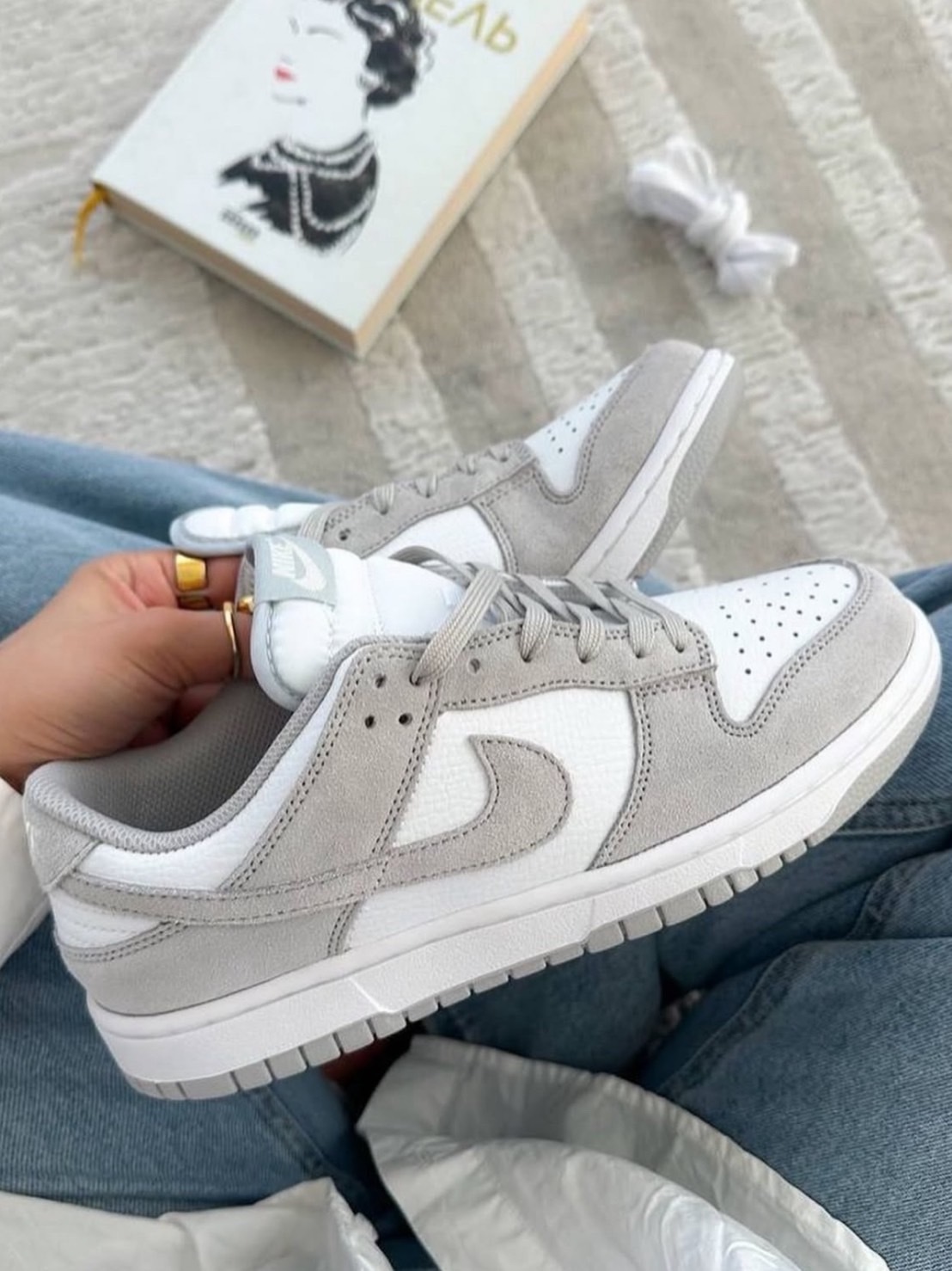 NIKE DUNK 麂皮 灰白