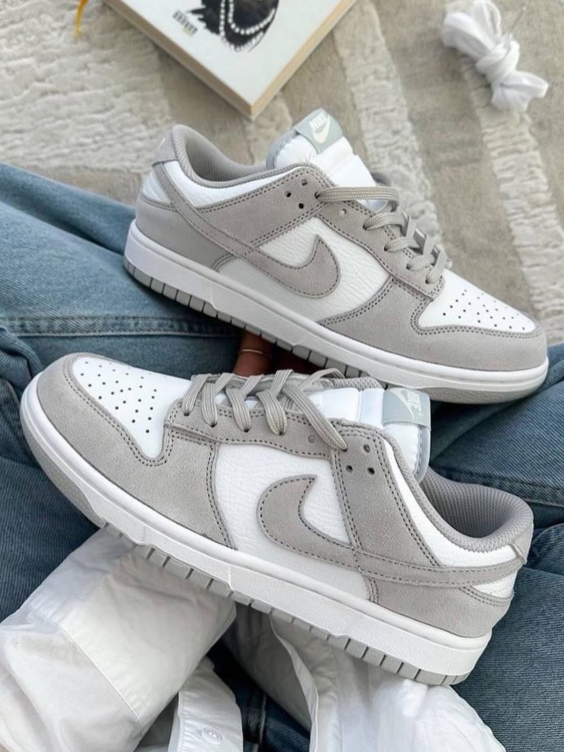 NIKE DUNK 麂皮 灰白