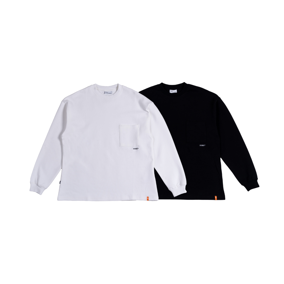 MOSELF Pocket Long Sleeve Shirt 口袋刺繡圓領長Tee 2色