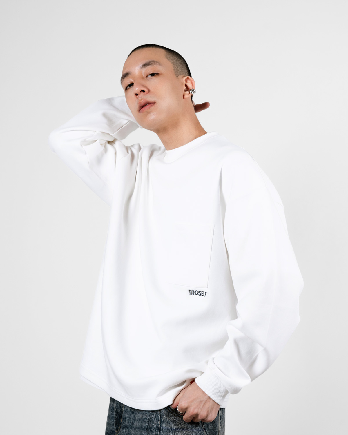 MOSELF Pocket Long Sleeve Shirt 口袋刺繡圓領長Tee 2色