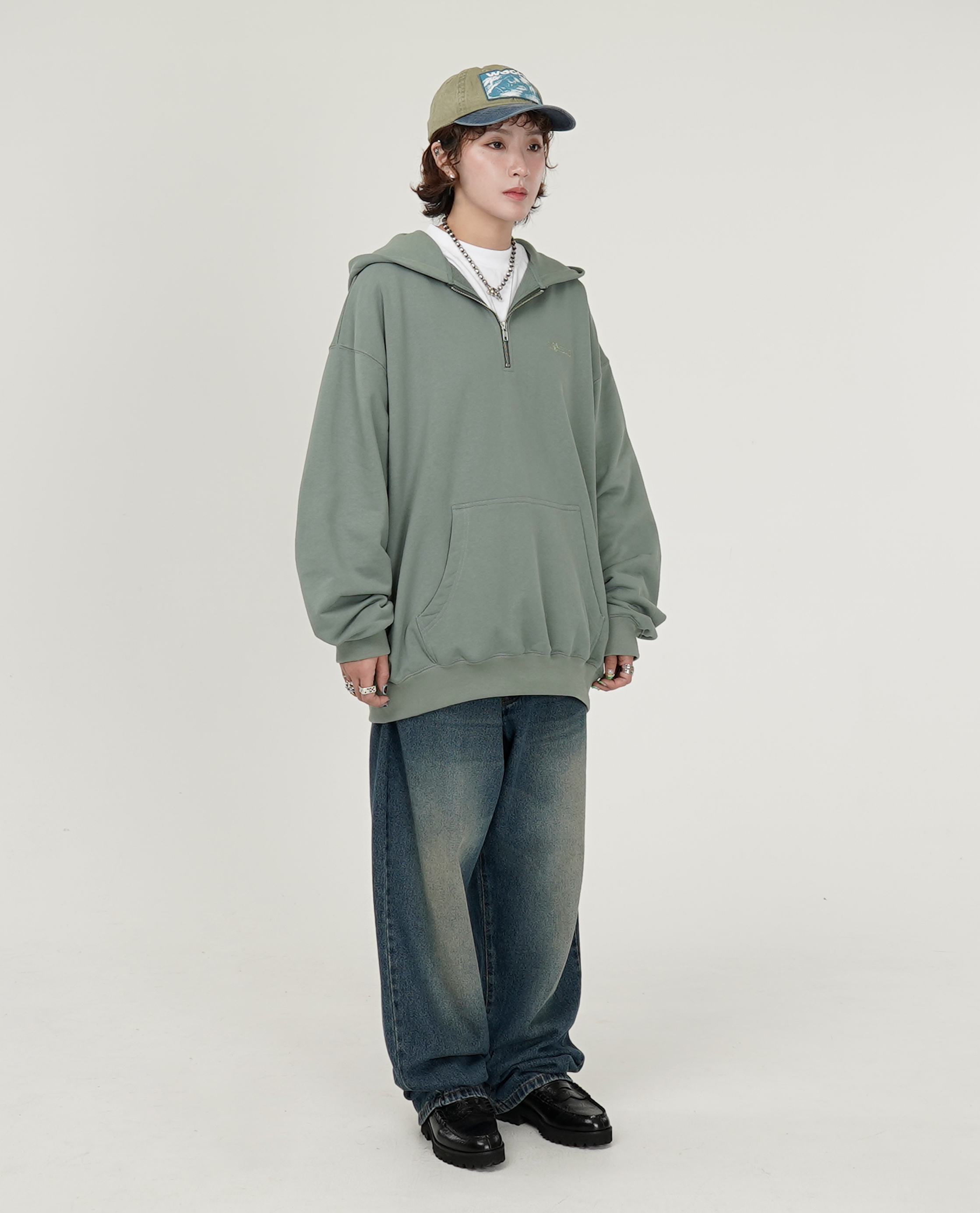 SAYHELLO Slap Logo Harf-Zip Hoodie - 25FW