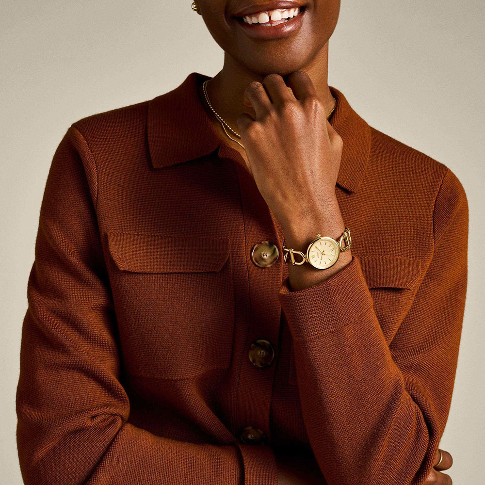 Carlie 優雅金羅馬時刻女錶 金色不鏽鋼錶帶 30 MM ES5375