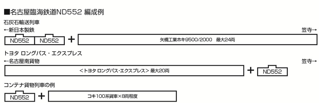 Kato 10-1824 N規 名古屋臨海鐵道 ND552【特別版】柴油機車 兩輛