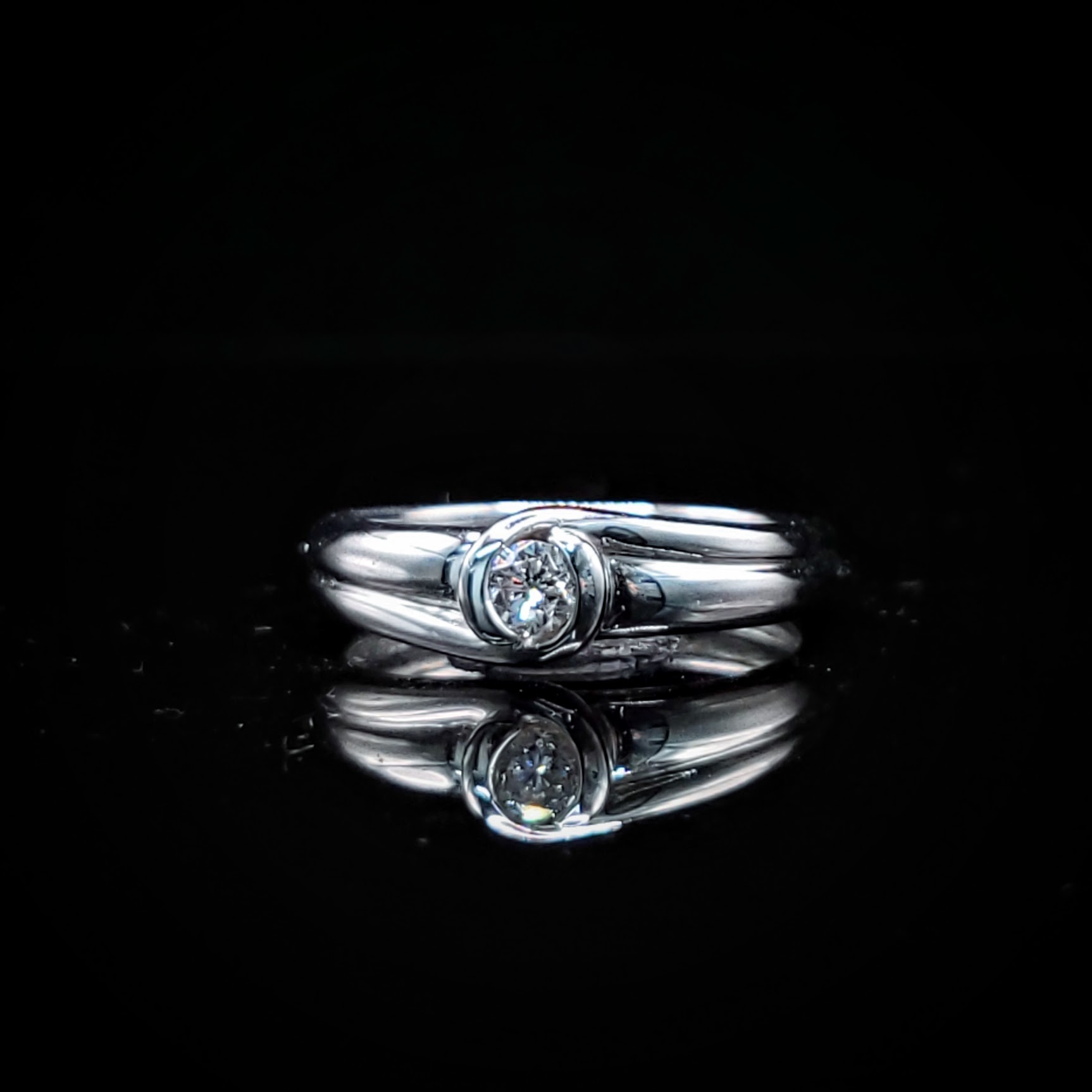 全新18K白金【單粒18份鑽石】戒指