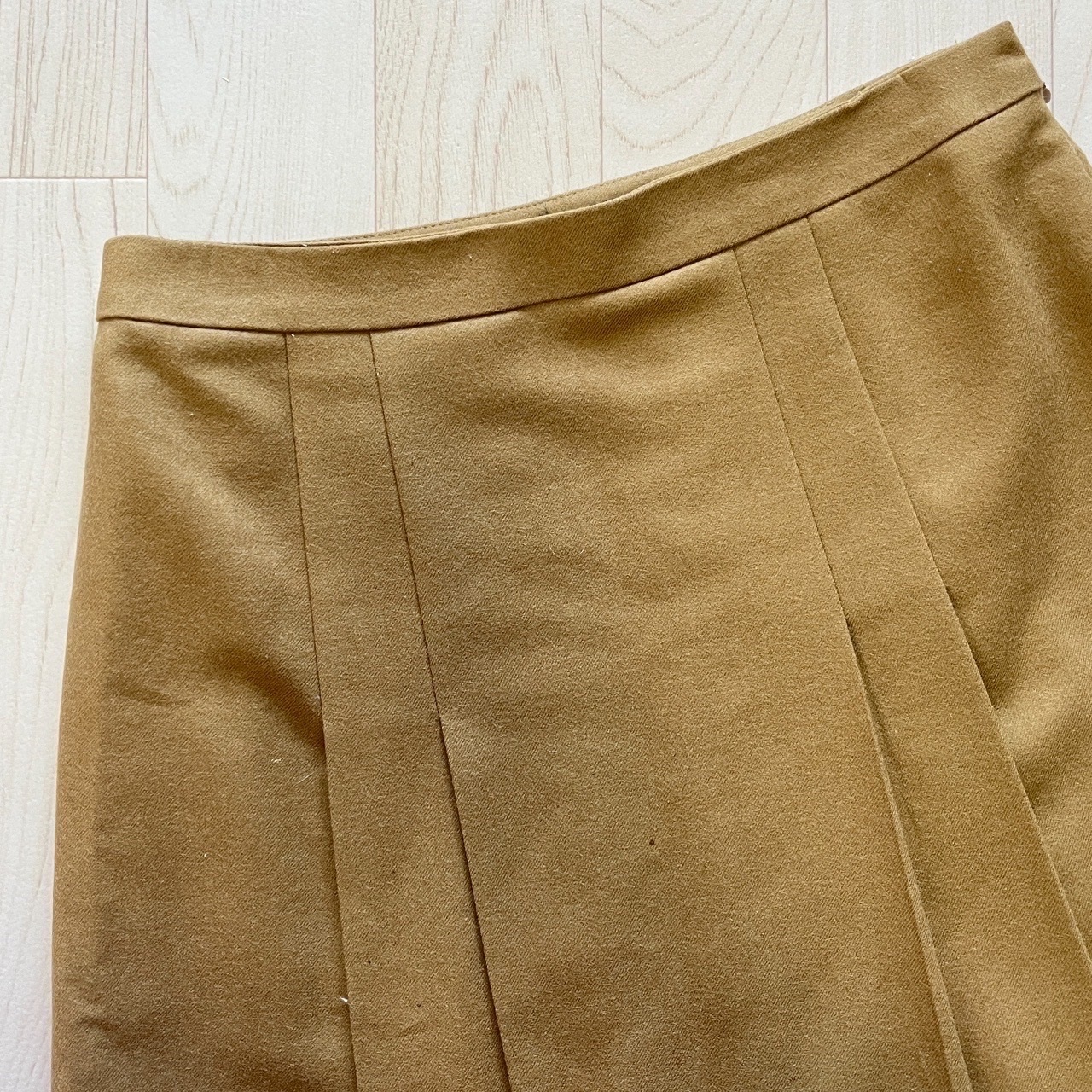 日本製奶茶色簡約羊毛半裙