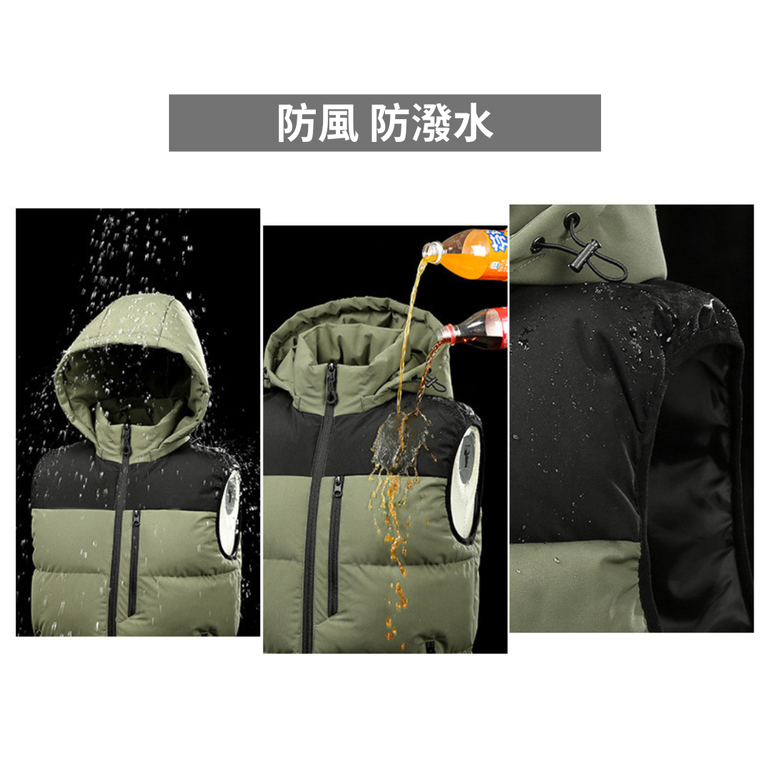 保暖！拼接 鋪棉 背心 外套 男女可穿【 FUZY 】- A201702