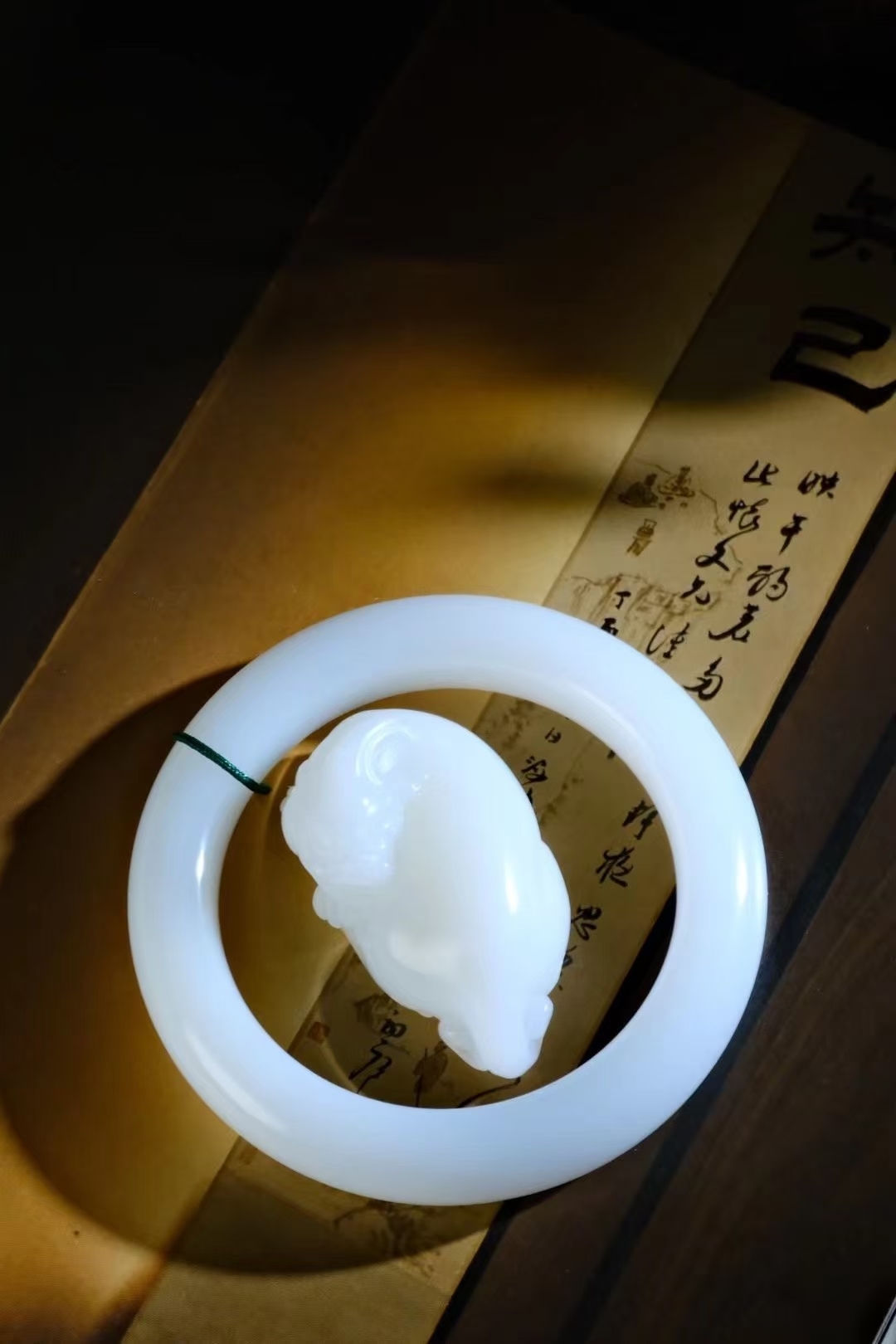 117719 55.3mm和田玉貔貅手鐲 (54-56)