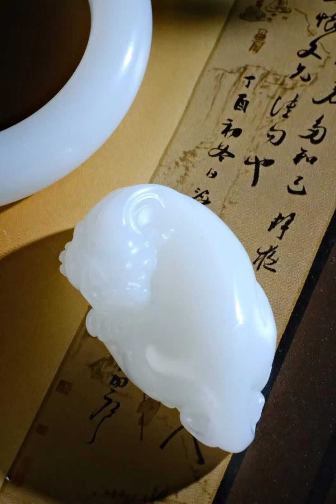 117719 55.3mm和田玉貔貅手鐲 (54-56)