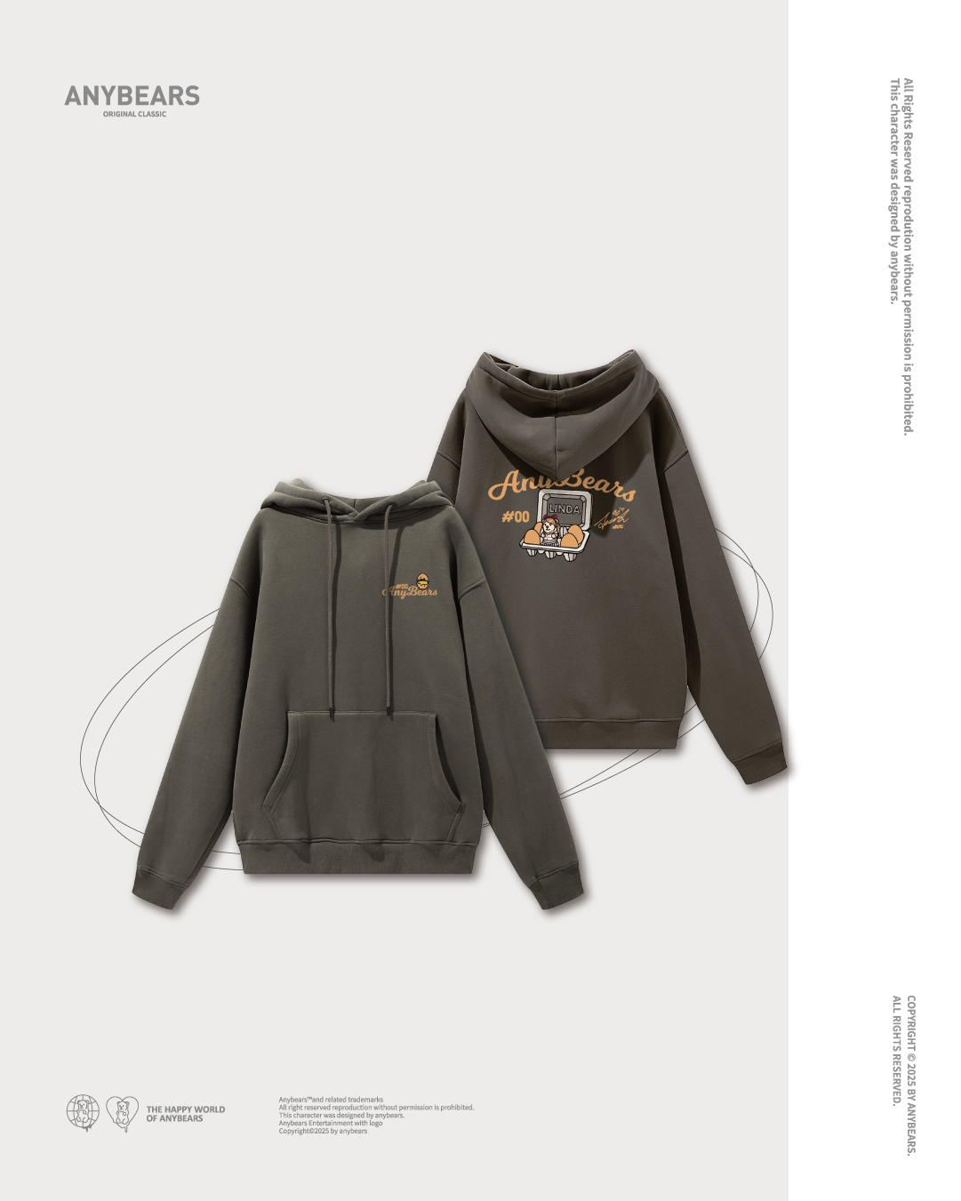 ANYBEARS® 琳妲熊 專屬限量重磅刷毛帽T