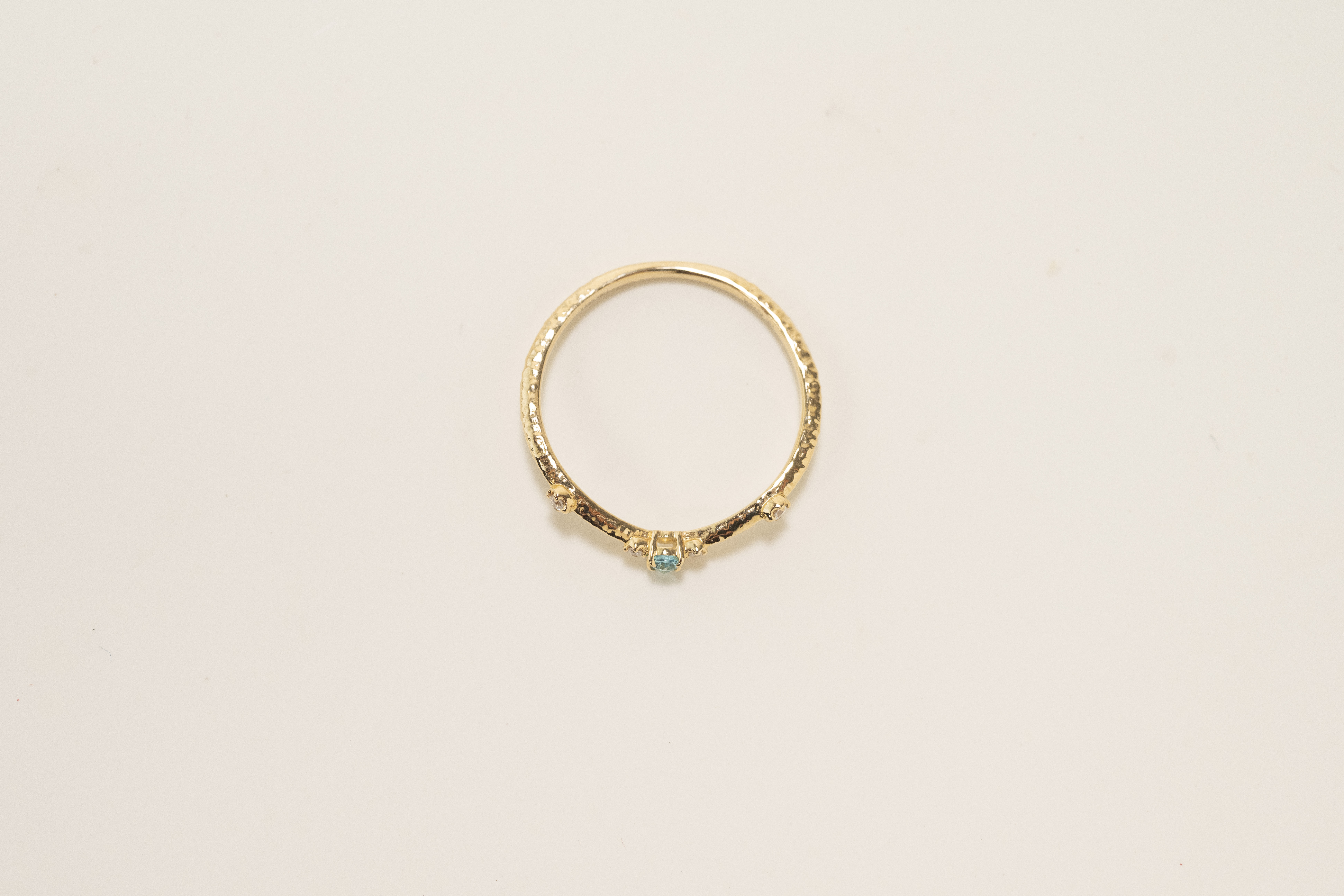 18K Yellow Gold 0.05ct Paraiba Ring( D0.026ct)
