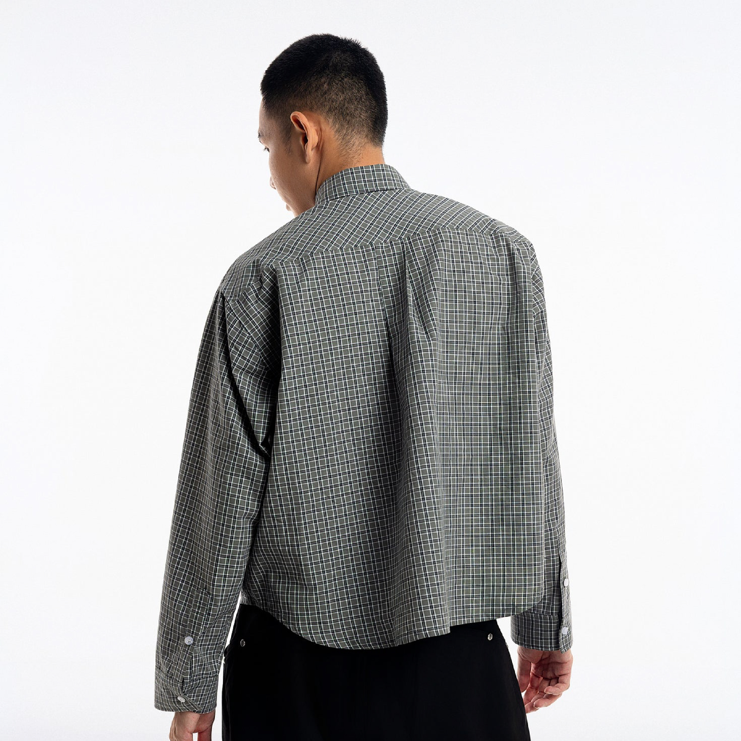 PUSH PUSH PP Gingham Oversize Shirt 格紋 短版 長袖襯衫