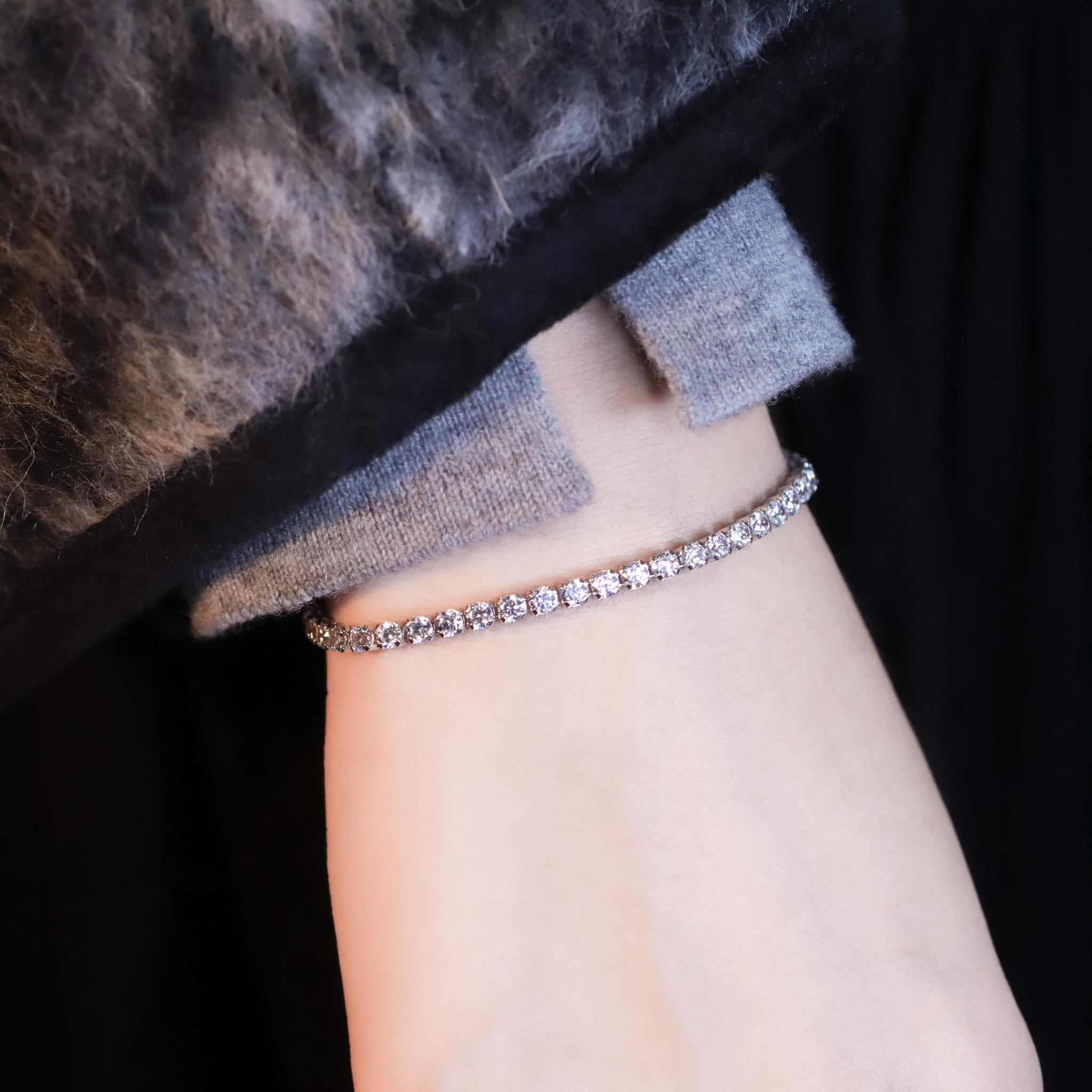 | 925純銀・白金 | 純白精靈曲手鏈 | BR1432 |