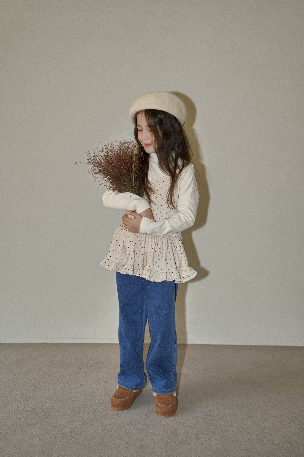 Momoann  波點荷葉滾邊肩帶連身裙 / 2色