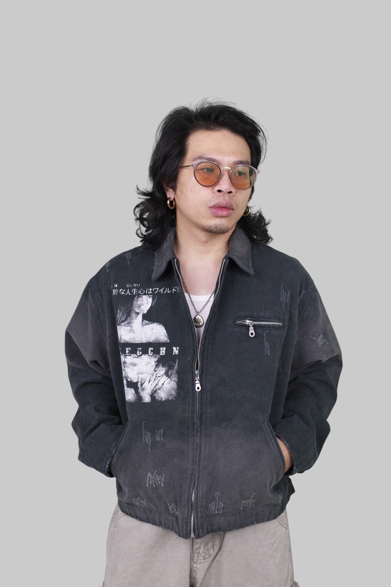 『Always_Good』水洗 做舊 印花 底特律 工裝 外套