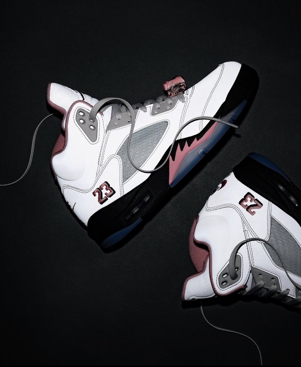 男鞋 NIKE AIR JORDAN 5 RETRO OG 柔粉白 夜光 皮革 緩震 籃球鞋【HQ7978-102】AJ5