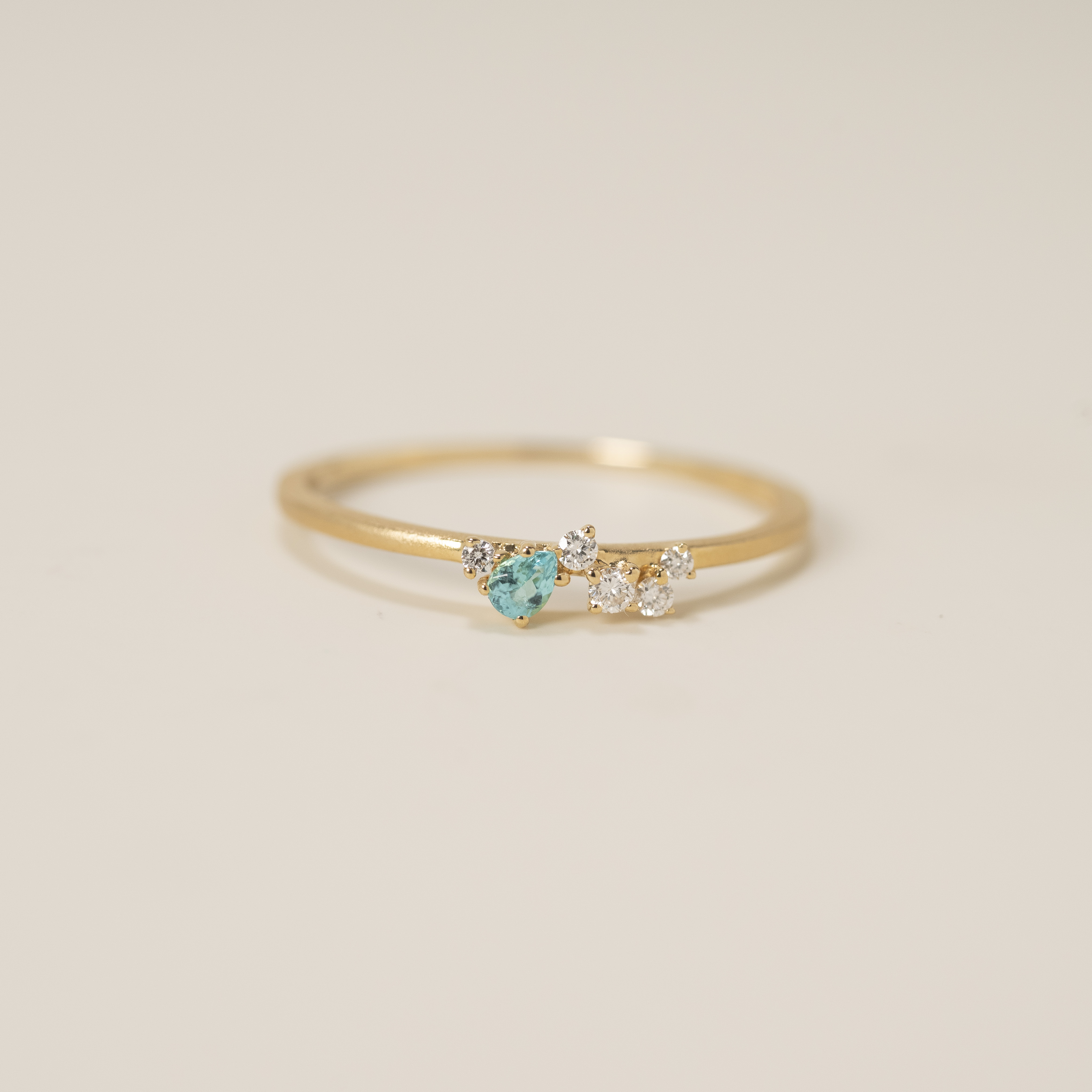 18K Yellow Gold 0.05ct Paraiba Ring( D0.047ct)