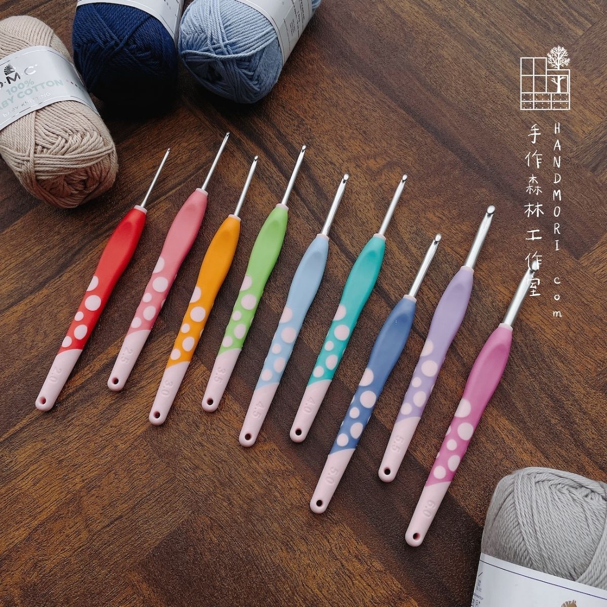 〈編織〉台灣製 sew mate 銀離子圓點勾針 鉤針 全系列 9種尺寸 | 手作森林