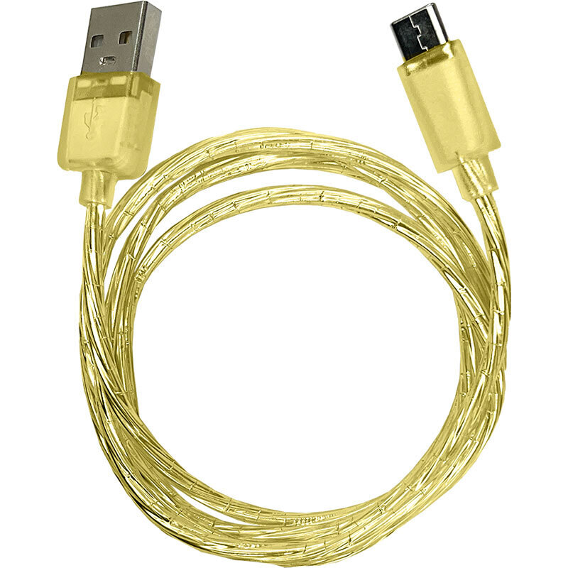 Type-C傳輸充電線/透明黃 1M