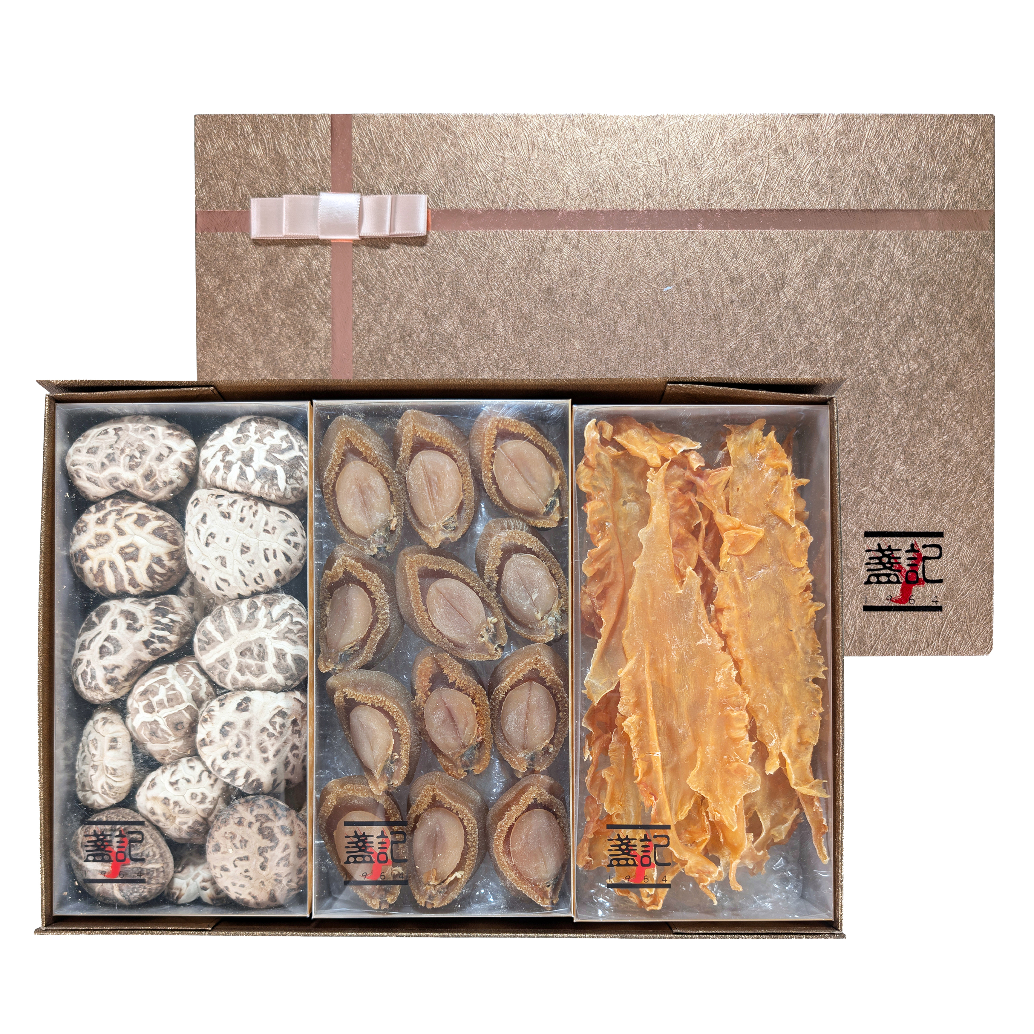 富貴鮑魚海味三寶禮盒 (鱈魚膠+南非吉品鮑+特選天白花菇)