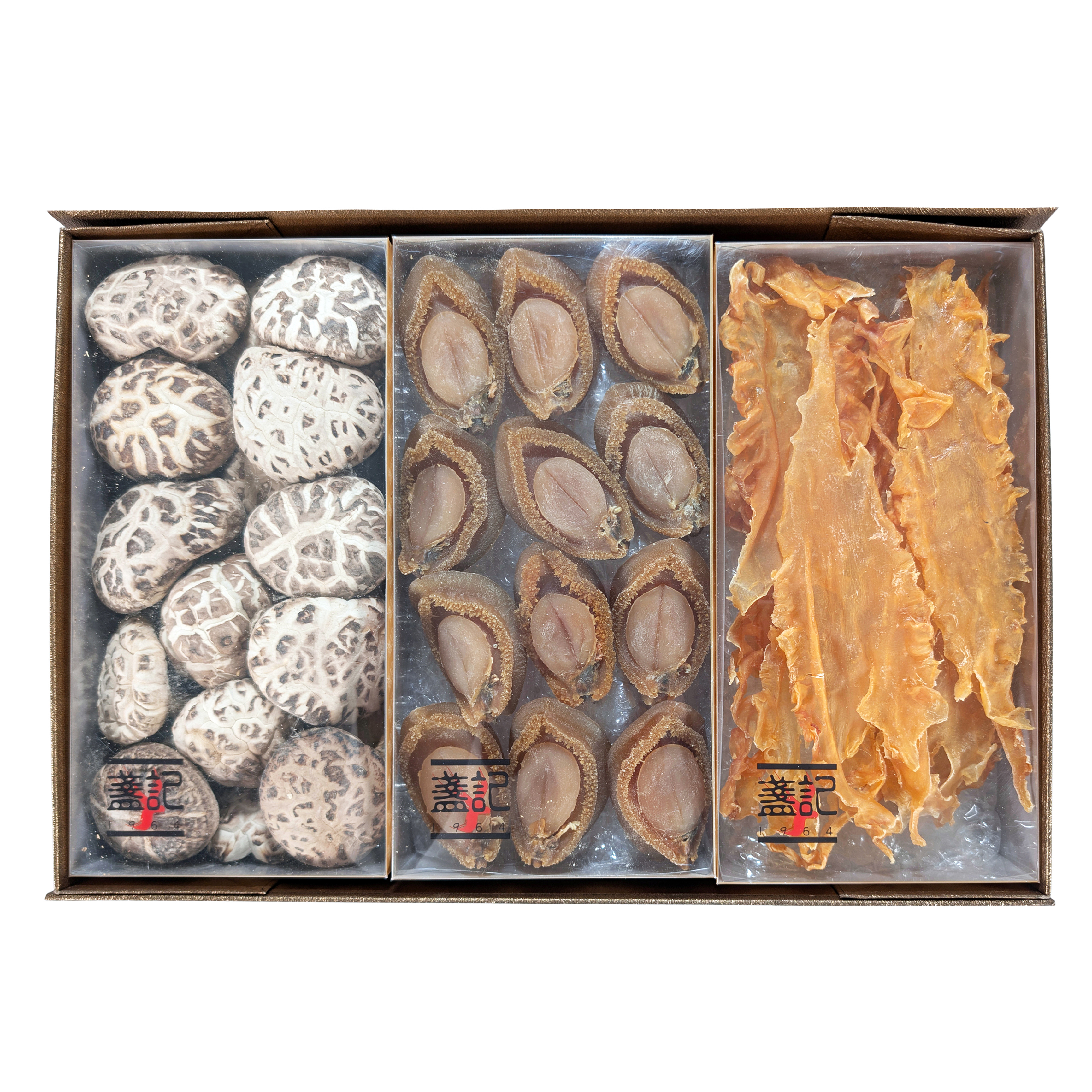 富貴鮑魚海味三寶禮盒 (鱈魚膠+南非吉品鮑+特選天白花菇)