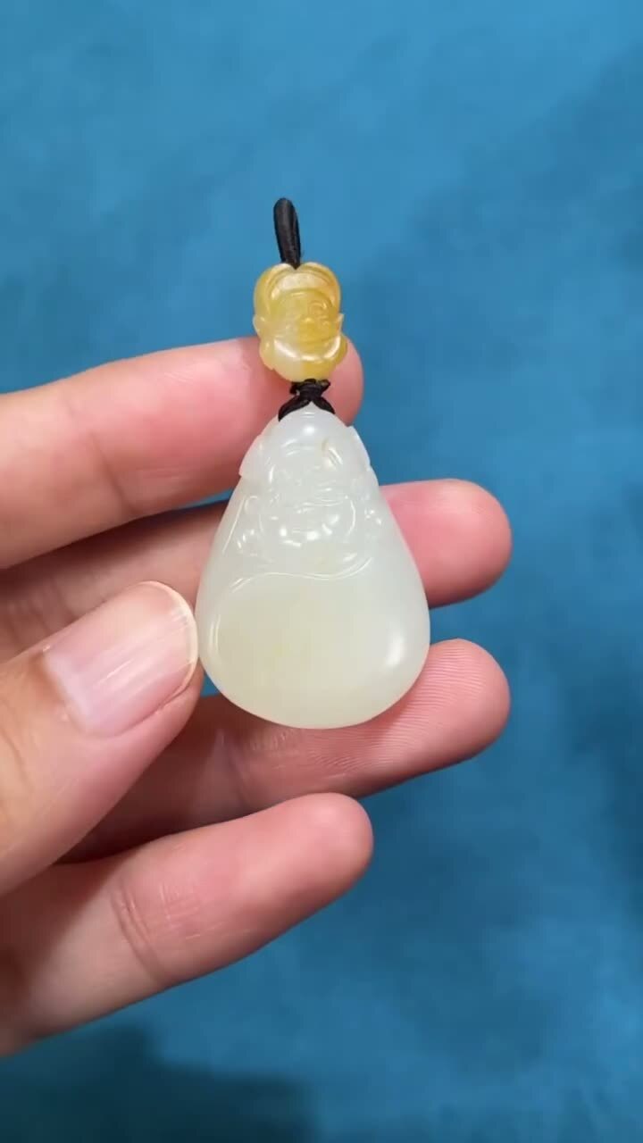和田玉籽料財神,天然和田玉軟玉