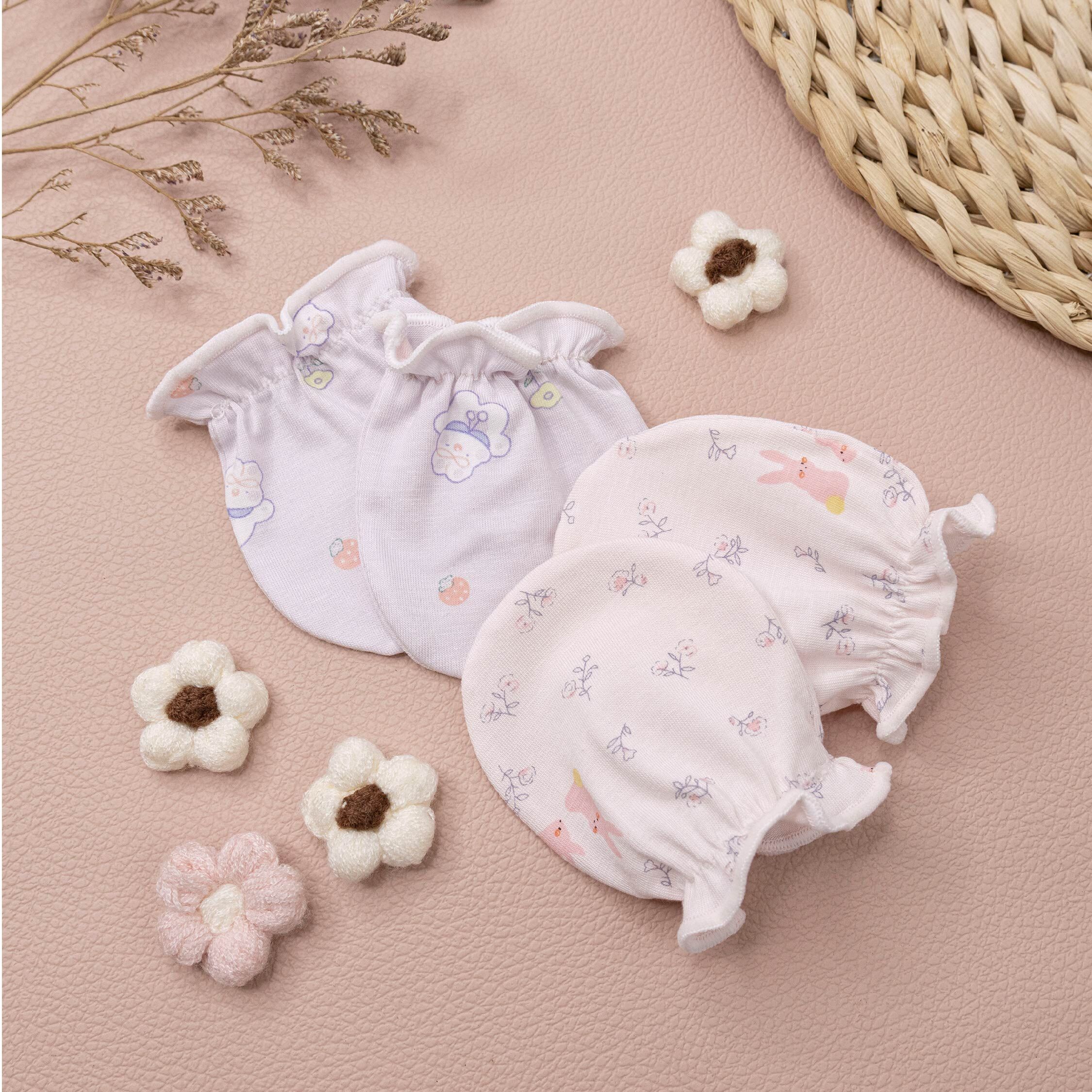 【JB0539】MIT彈力透氣印花寶寶手套(兩雙一組)