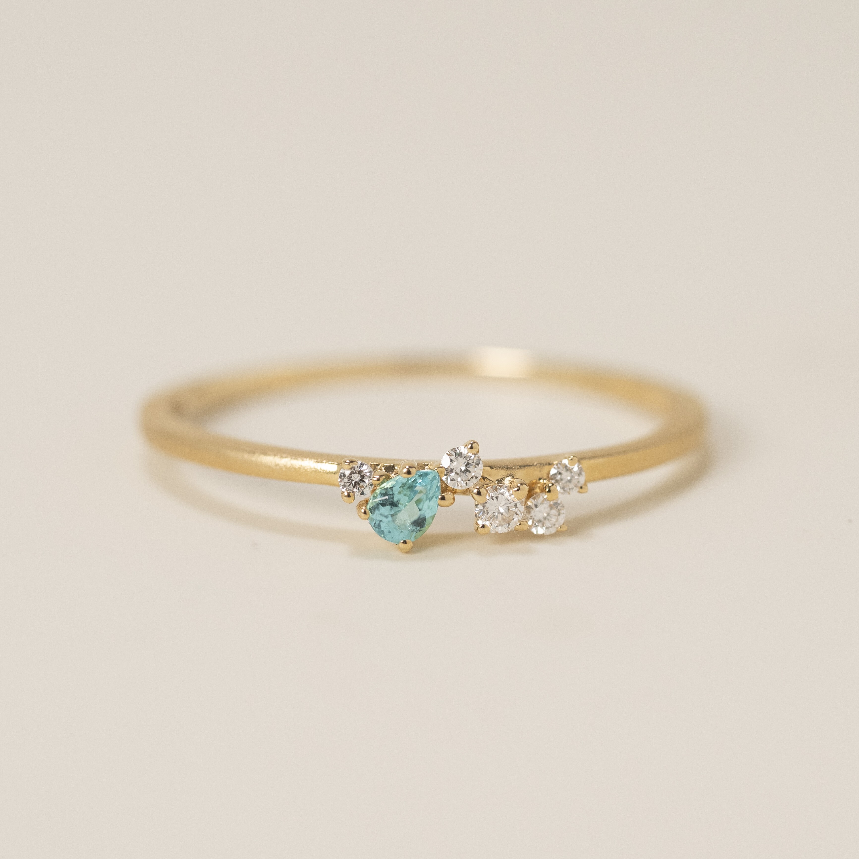 18K Yellow Gold 0.05ct Paraiba Ring( D0.047ct)