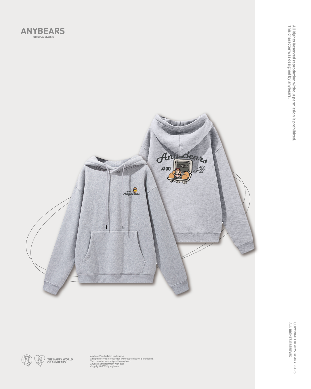 ANYBEARS® 琳妲熊 專屬限量重磅刷毛帽T