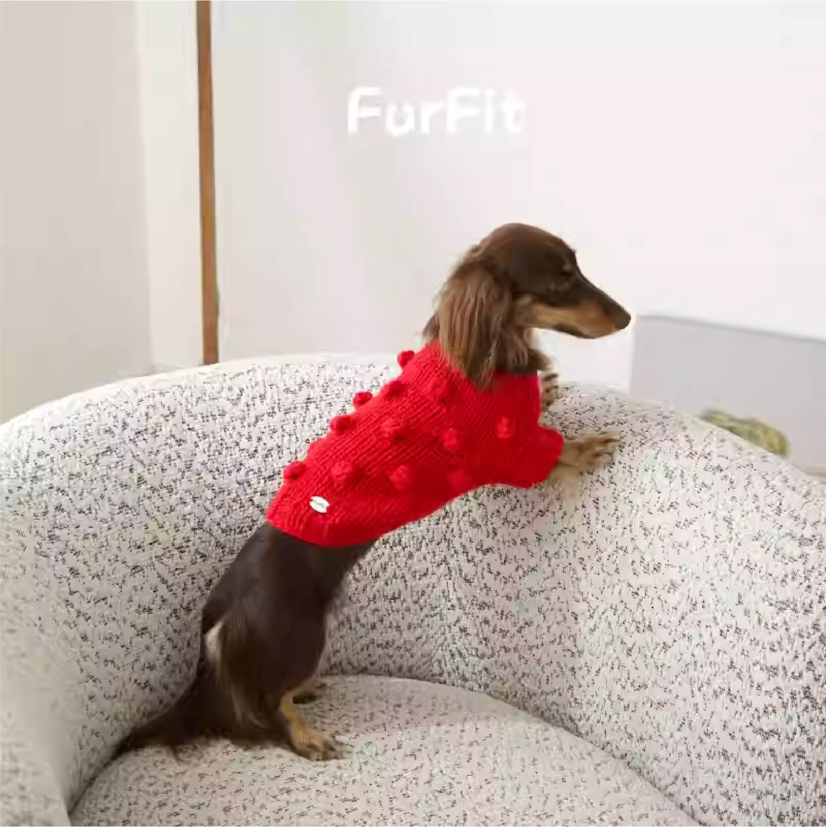 FurFit - 寵物羊毛手工毛衣 - (糖霜紅/豆蔻綠)