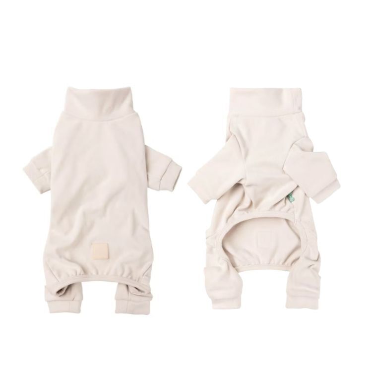 FuzzYard - 天鵝絨高領四腳衣(米色）