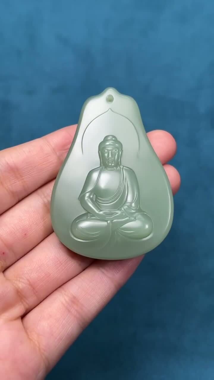 和田玉碧玉阿彌陀佛,天然和田玉軟玉