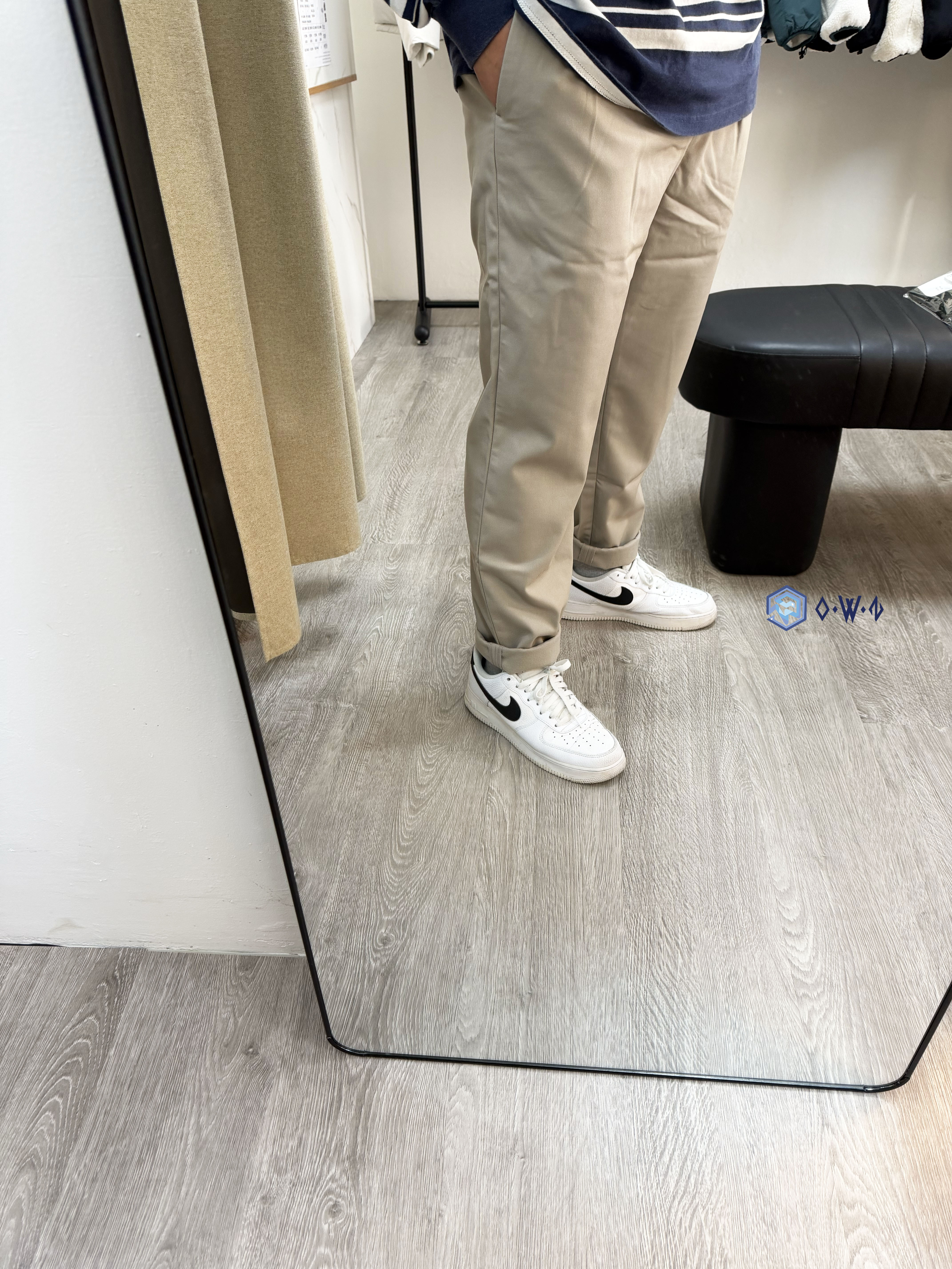 【OWN】Covernat 經典款 休閒 修身 錐形褲 刷毛 男女同款 工作褲 口袋 鬆緊 長褲 黑 卡其