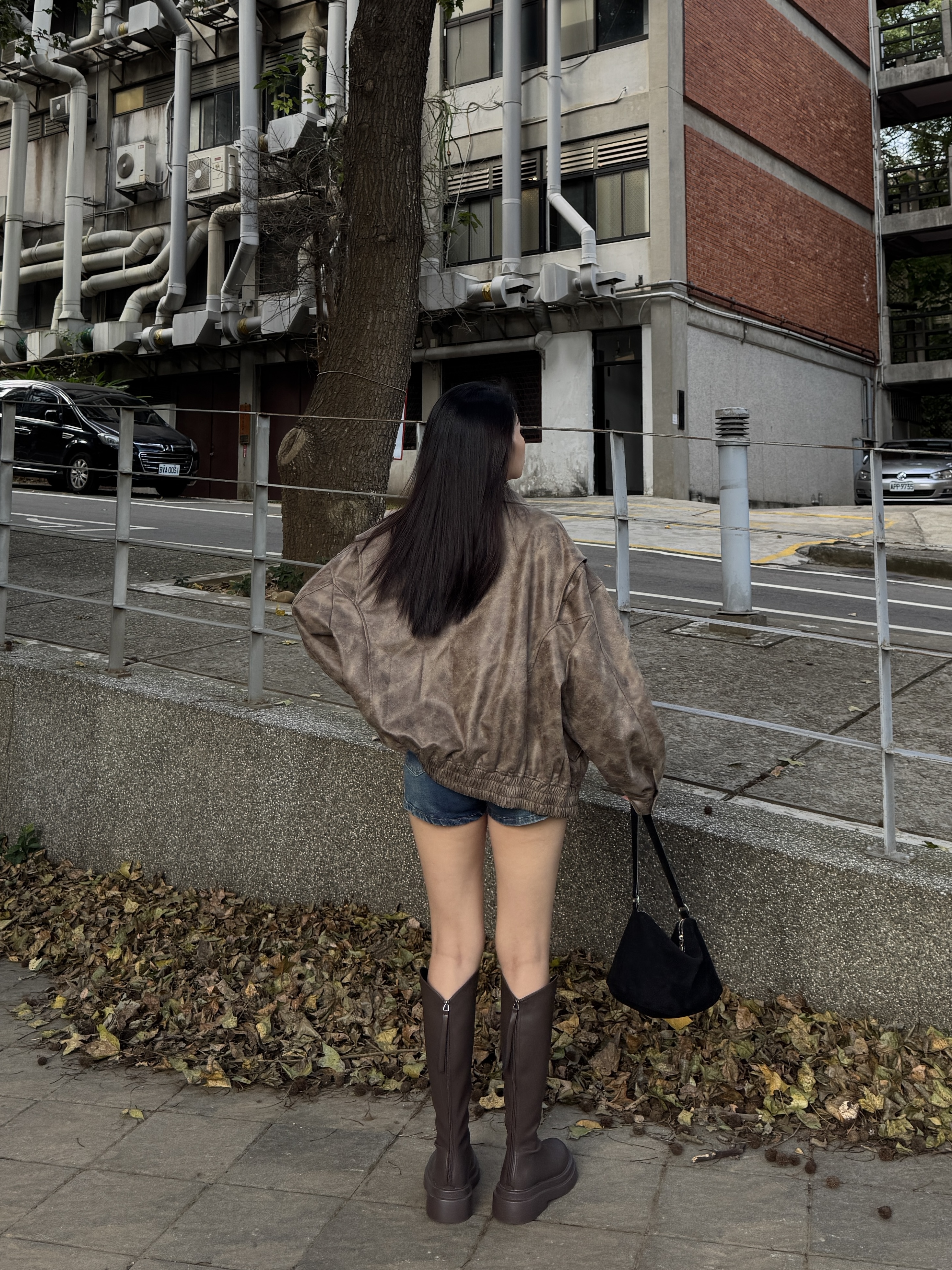 美式復古小翻領皮外套(棕咖🧸)