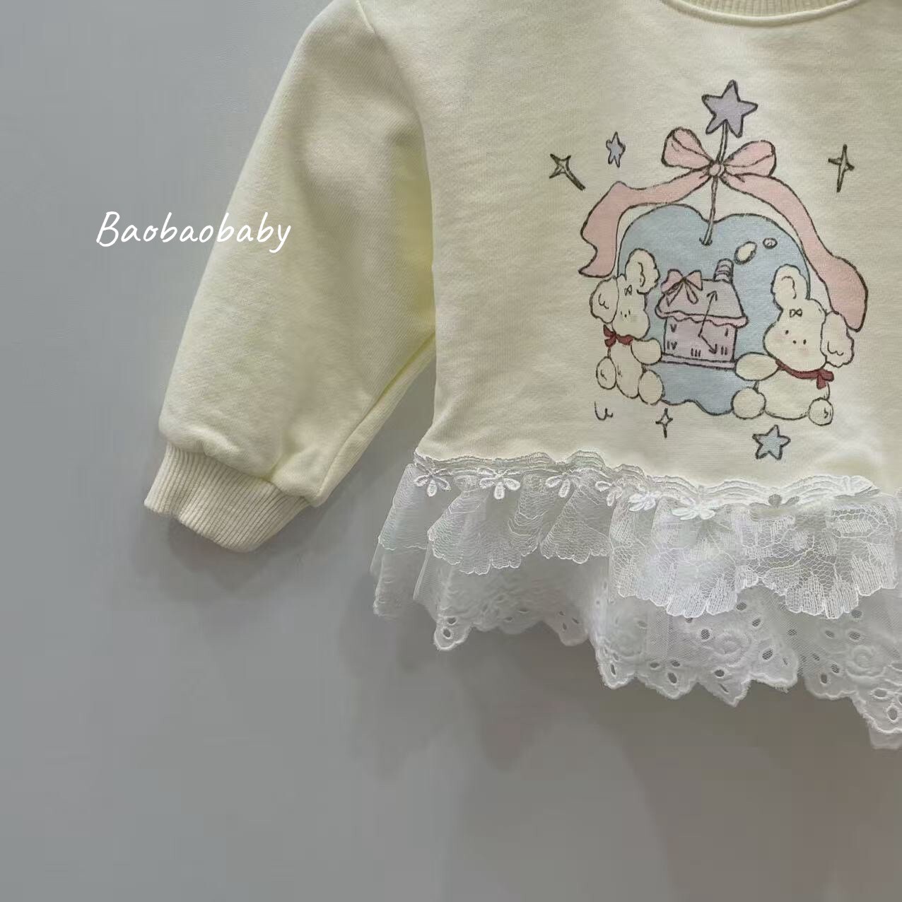 音樂盒蕾絲下擺上衣