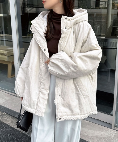 【預購】日本代購 and Me 超大寬鬆中棉連帽外套 oversized下擺抽繩 寬鬆 連帽外套 外套 夾克外套 4色