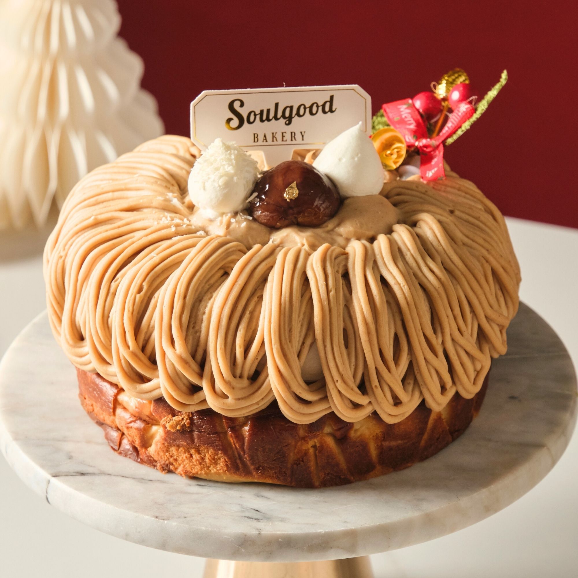 Chestnut Mont Blanc Christmas Basque Burnt Cheesecake