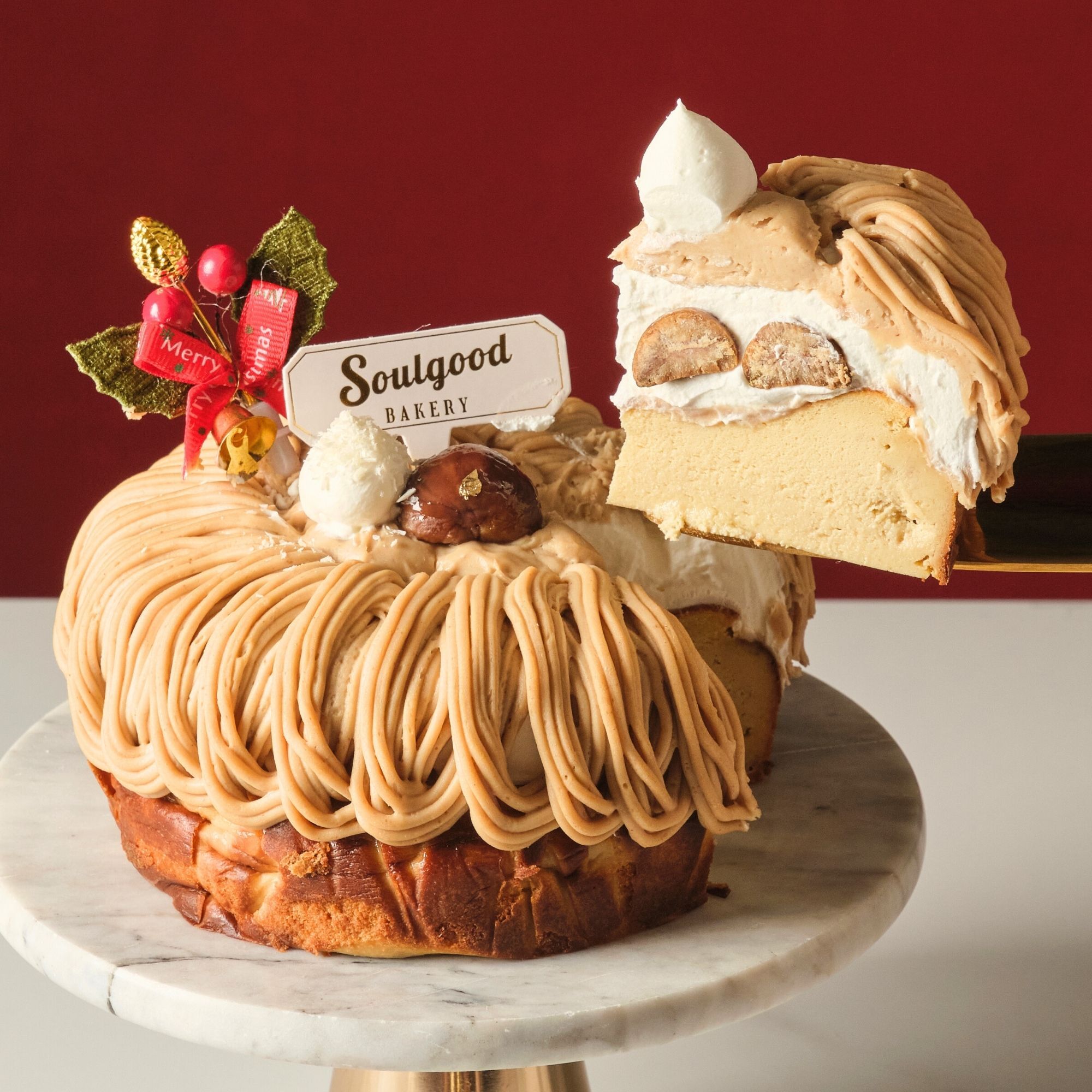 Chestnut Mont Blanc Christmas Basque Burnt Cheesecake