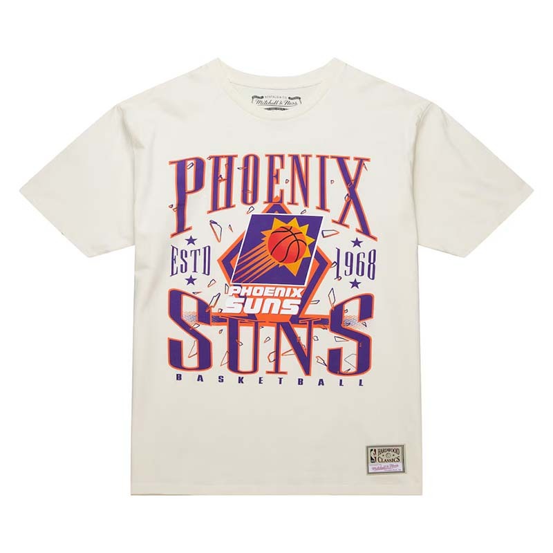 Mitchell & Ness Shattered Lockup Tee Phoenix Suns 鳳凰城太陽 白色 短袖 MN25ATS16PS [台灣現貨]