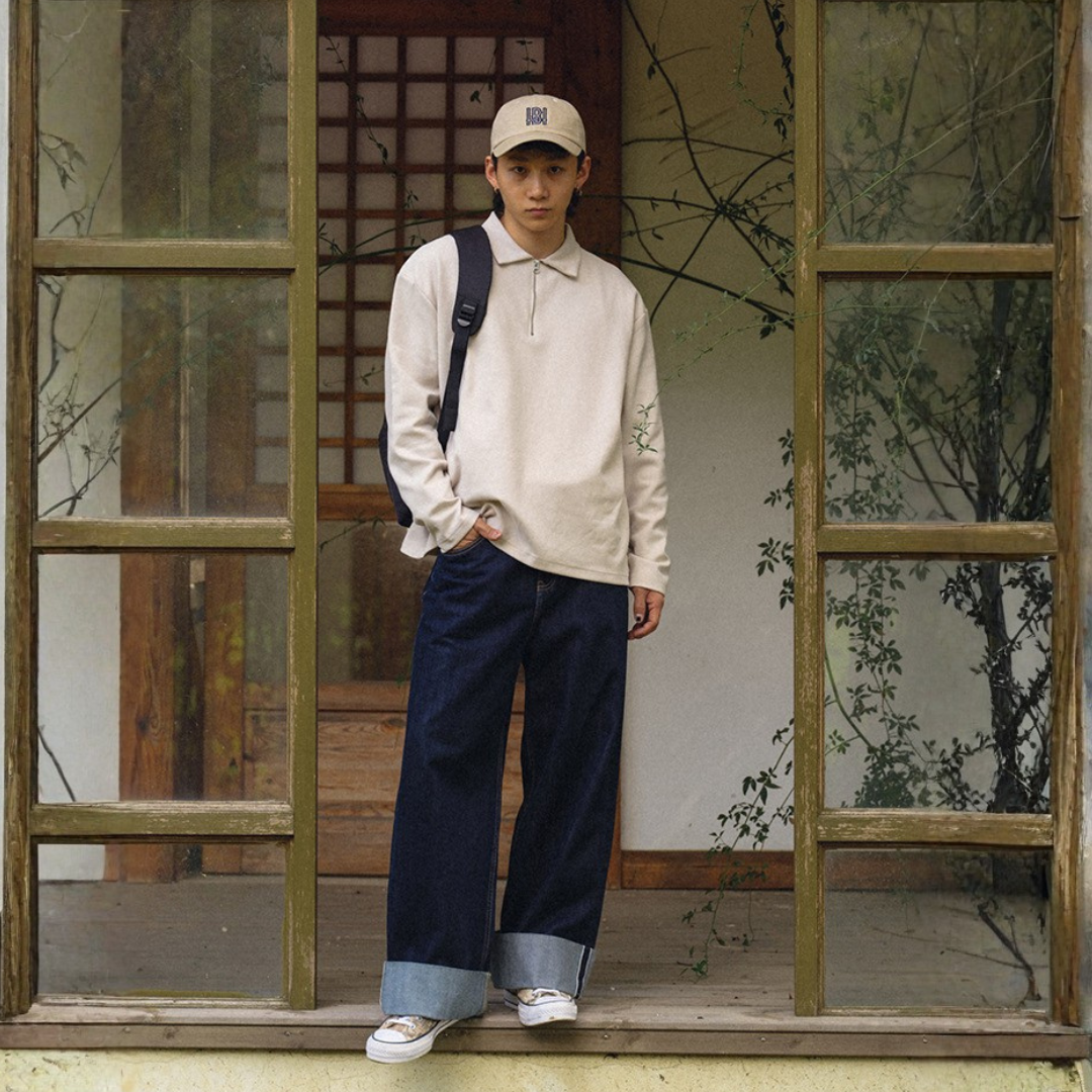 舒適磨毛翻領POLO衫上衣