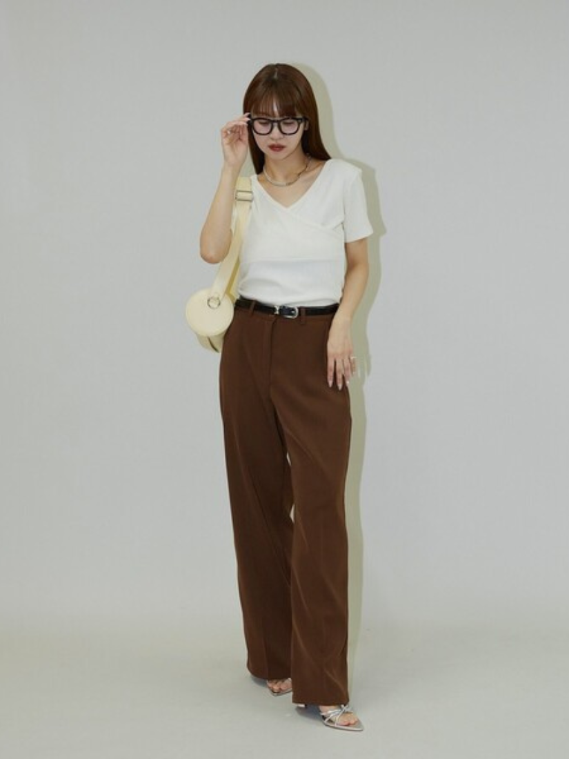 【 限量現貨 】PUBLUX 2WAY 楊柳皺褶 上衣 - 溫柔米白 日本