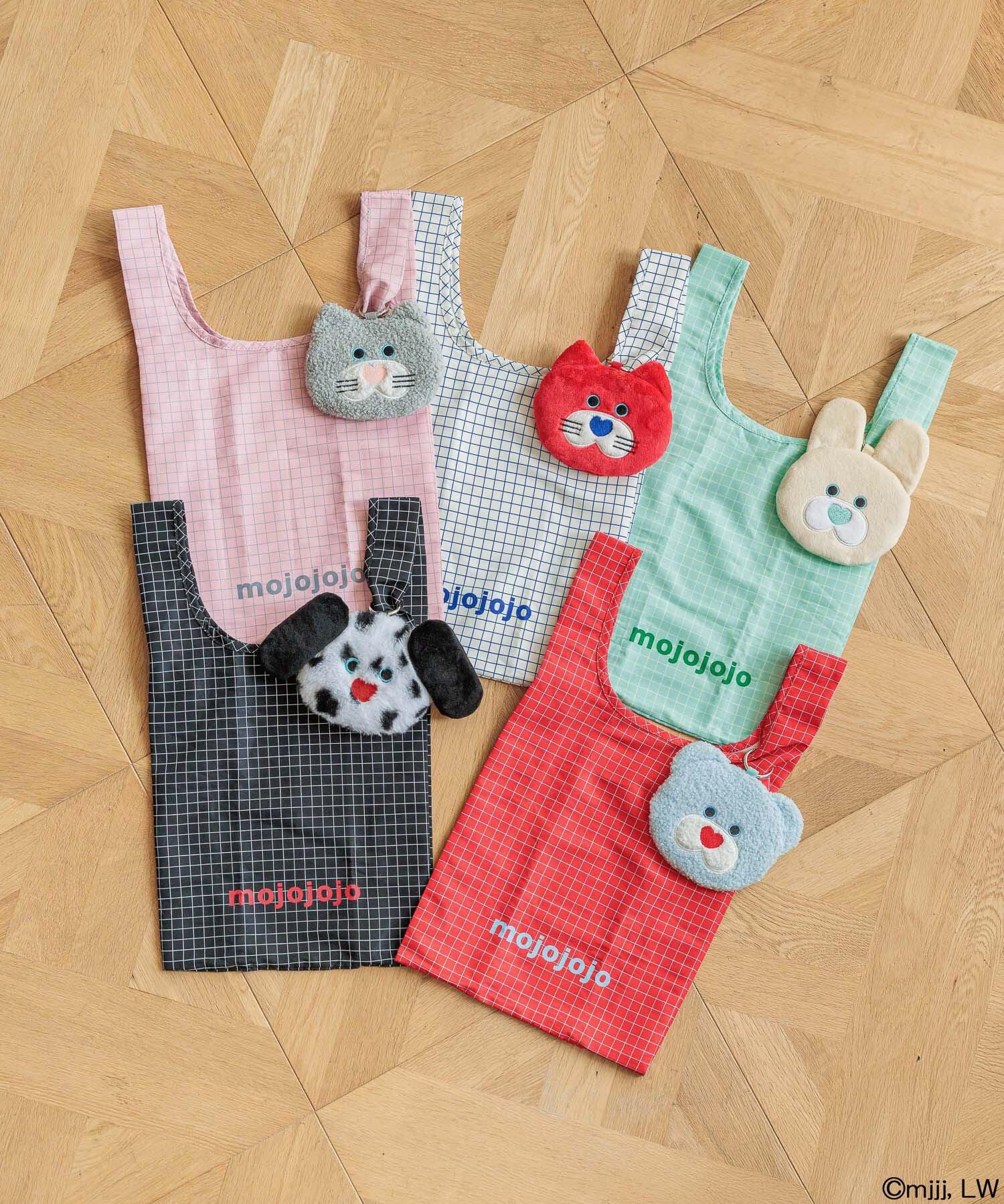 現貨┃mojojojo 格紋 大頭 環保袋 購物袋 收納袋 吊飾