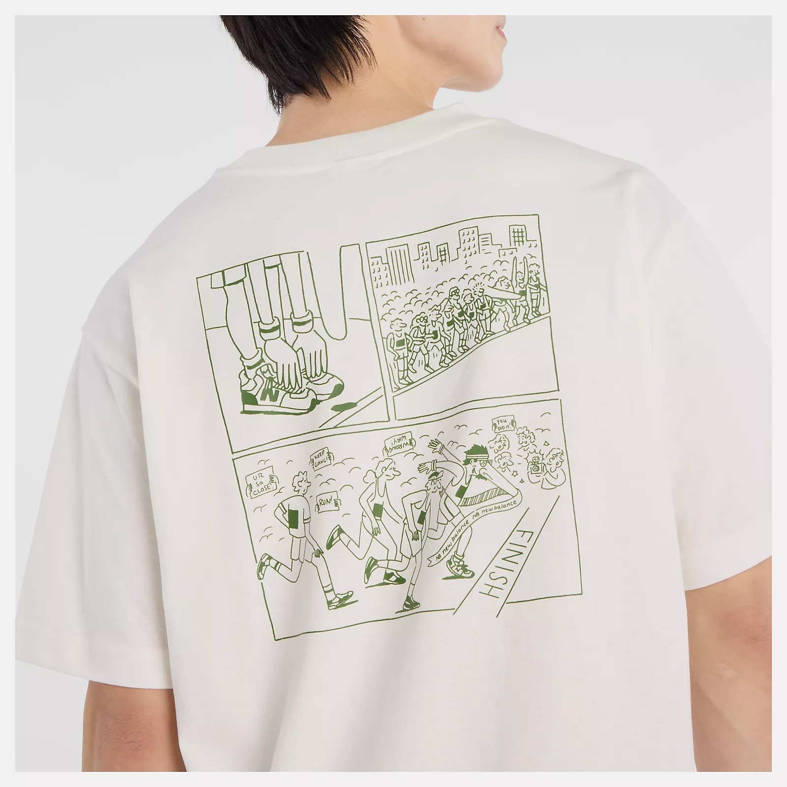 NEW BALANCE 短T NB 白色 馬拉松圖案 短袖 上衣 男 MT53921SST