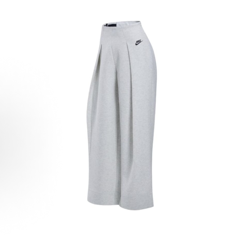 -(B5c04)-NIKE SPORTSWEAR TECH FLEECE 皺摺太空棉褲 高腰 寬褲 闊腿褲 長褲 女款 灰色- FV8053 013