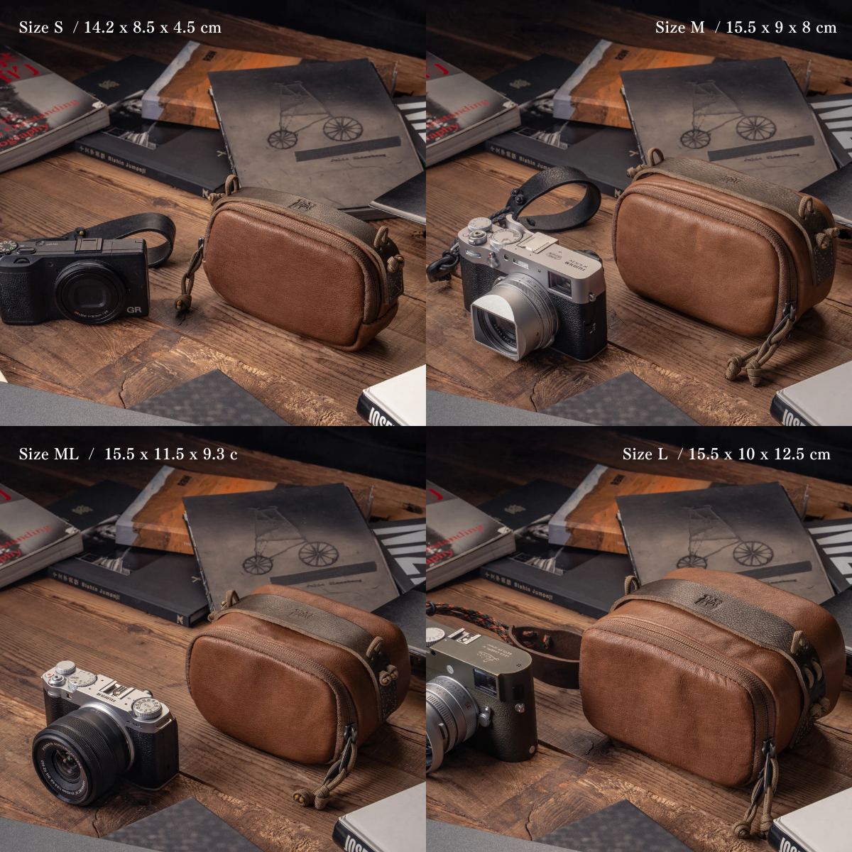 【沃坦】皮革隨身相機小包  /  褐棕（S/M/ML/L)