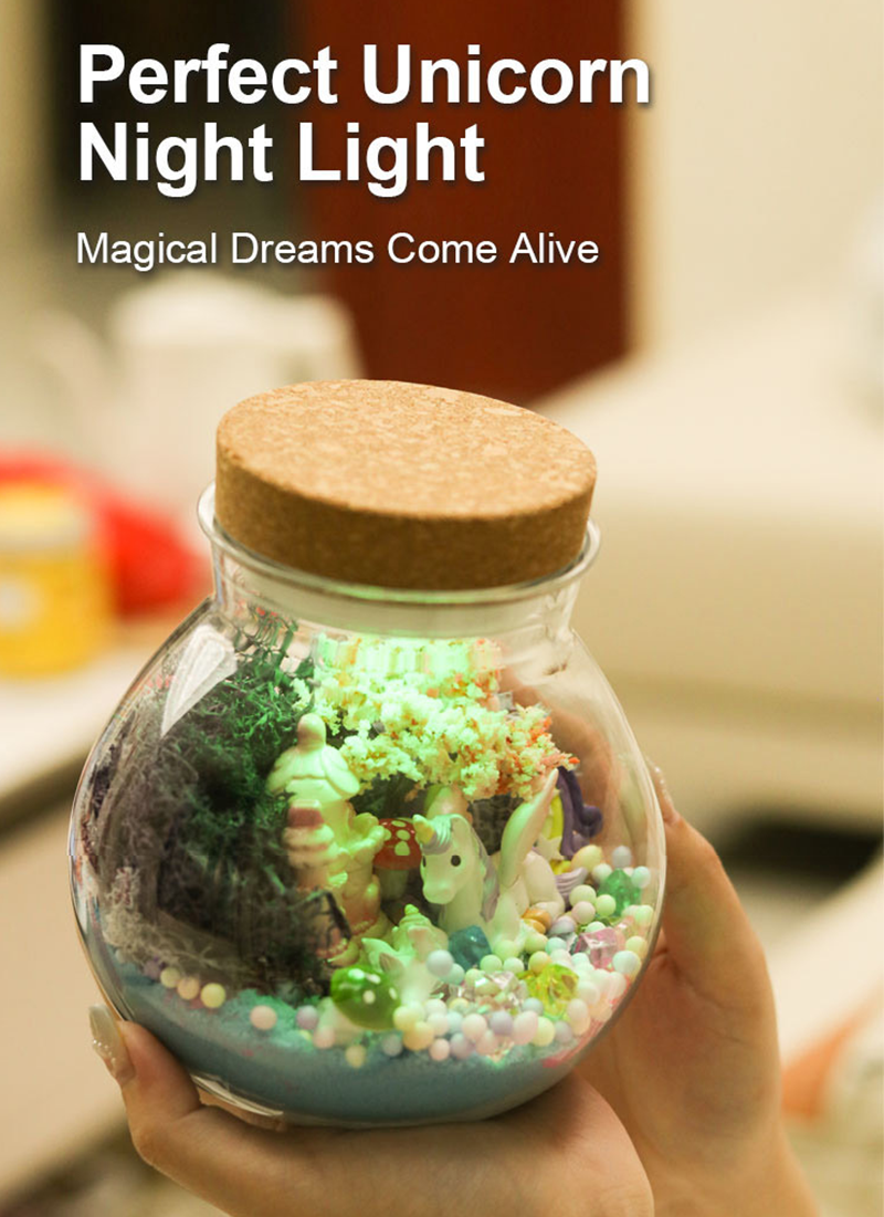 減壓系列 DIY生態瓶微景觀遙控夜燈材料包 SF3830