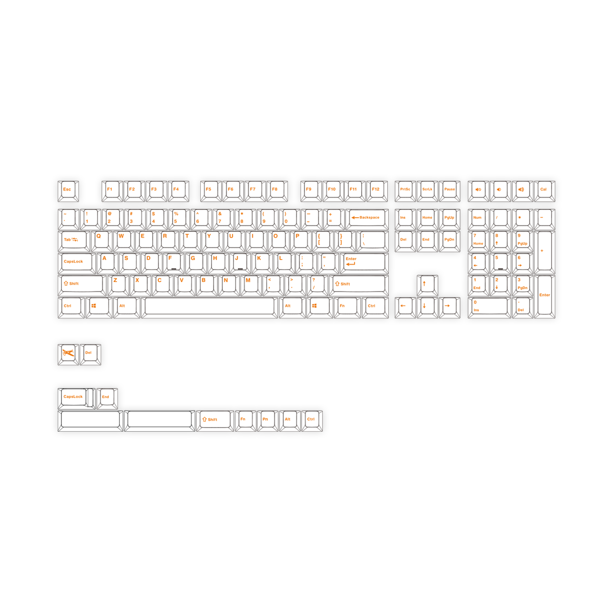 Mistel PBT Keycap Set Classic White/OF (119keys)